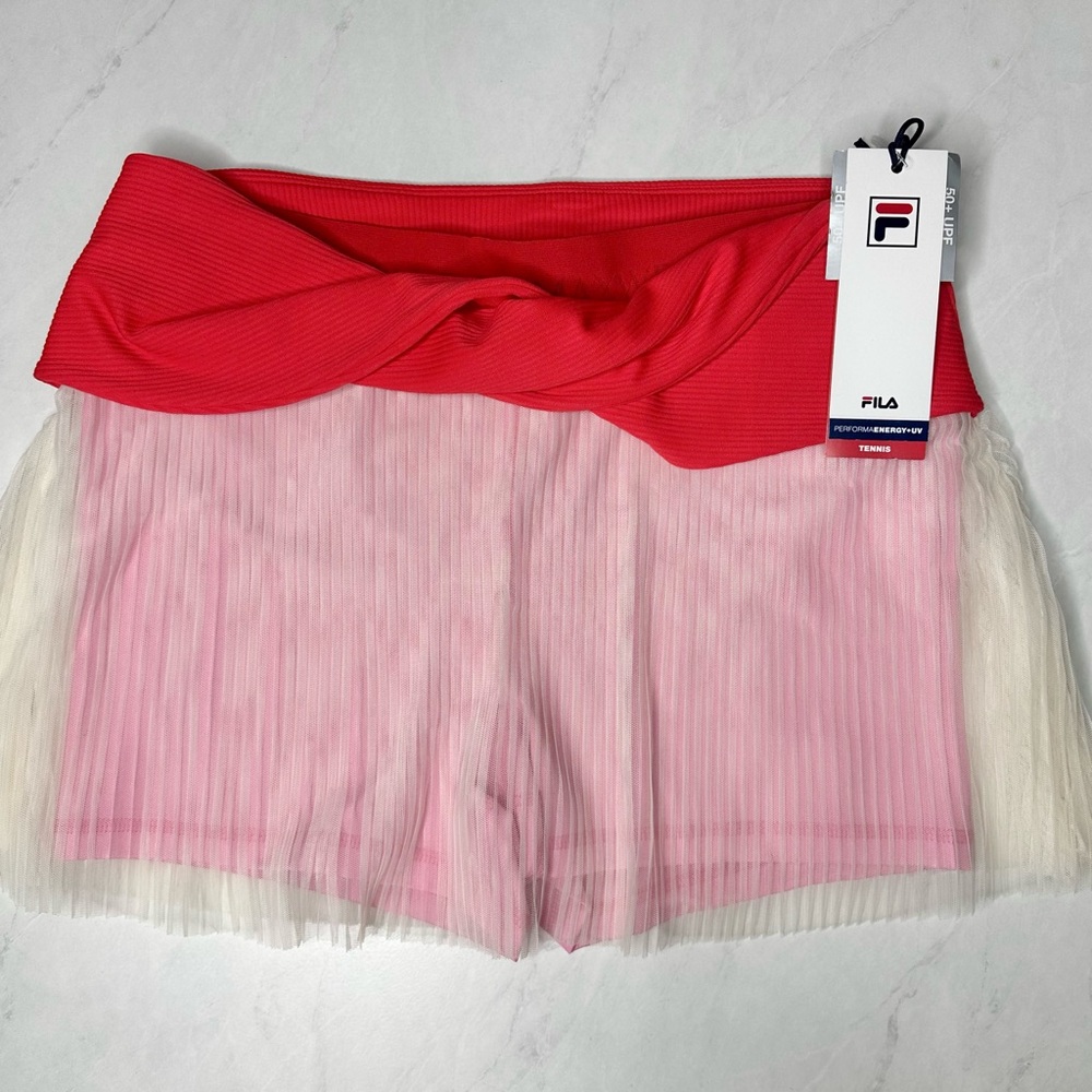 Brandon Maxwell Fila Mesh Tulle Designer Tennis Skort Skirt